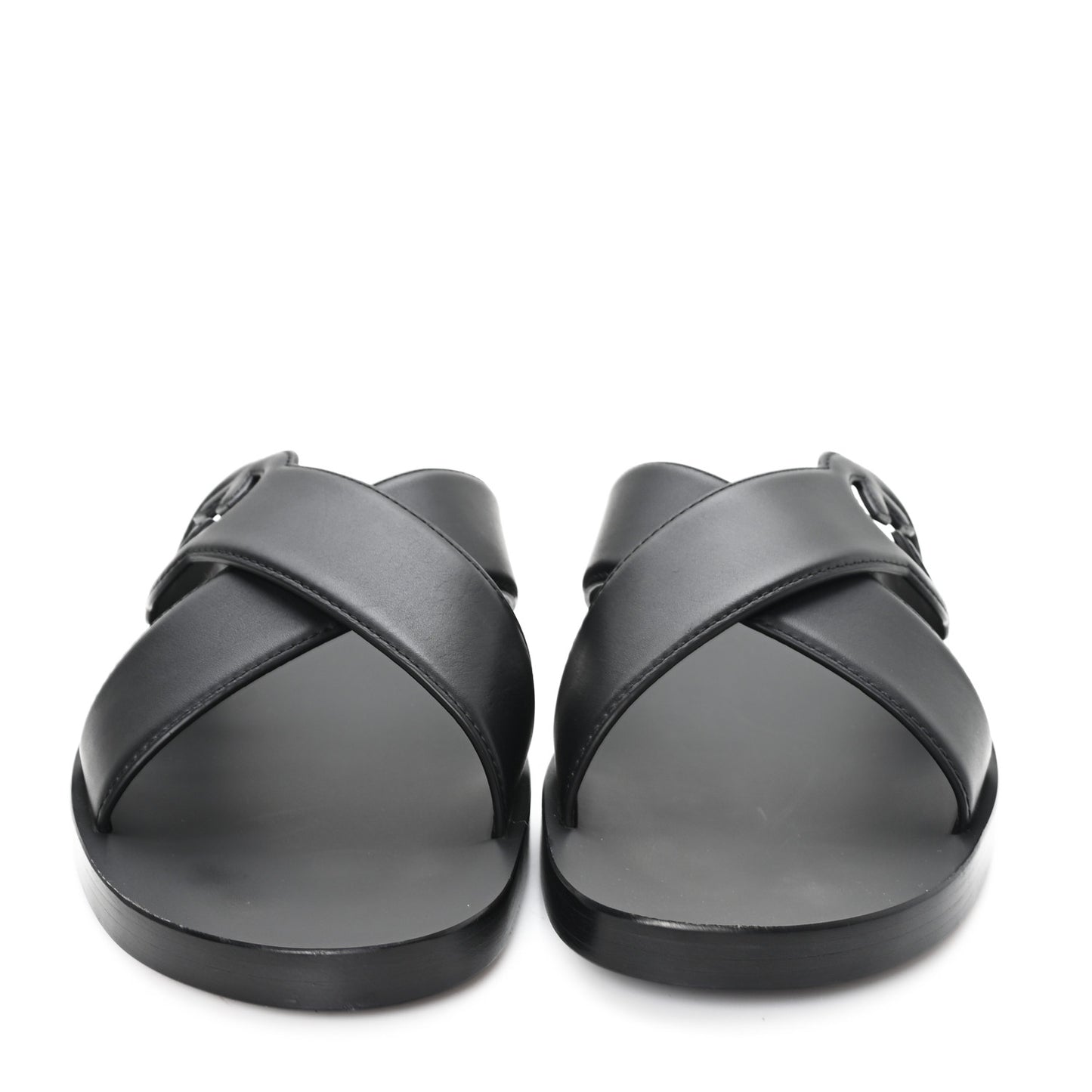 Cosmos Softy Calfskin Interlocking G Sandals 12 Black