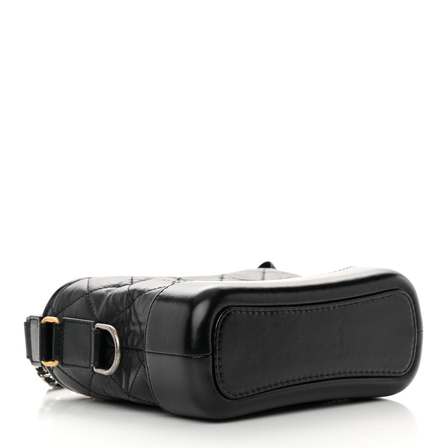 Aged Calfskin Quilted Small Gabrielle Hobo Black