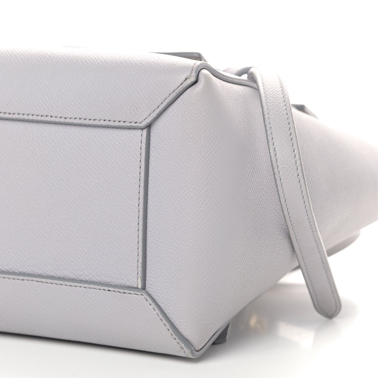 Grained Calfskin Micro Belt Bag Pearl Blue