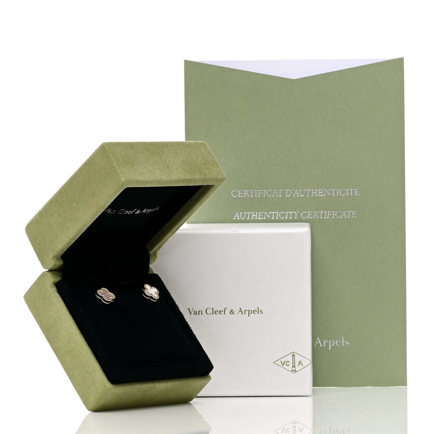 18K Yellow Gold Mother of Pearl Sweet Alhambra Earrings
