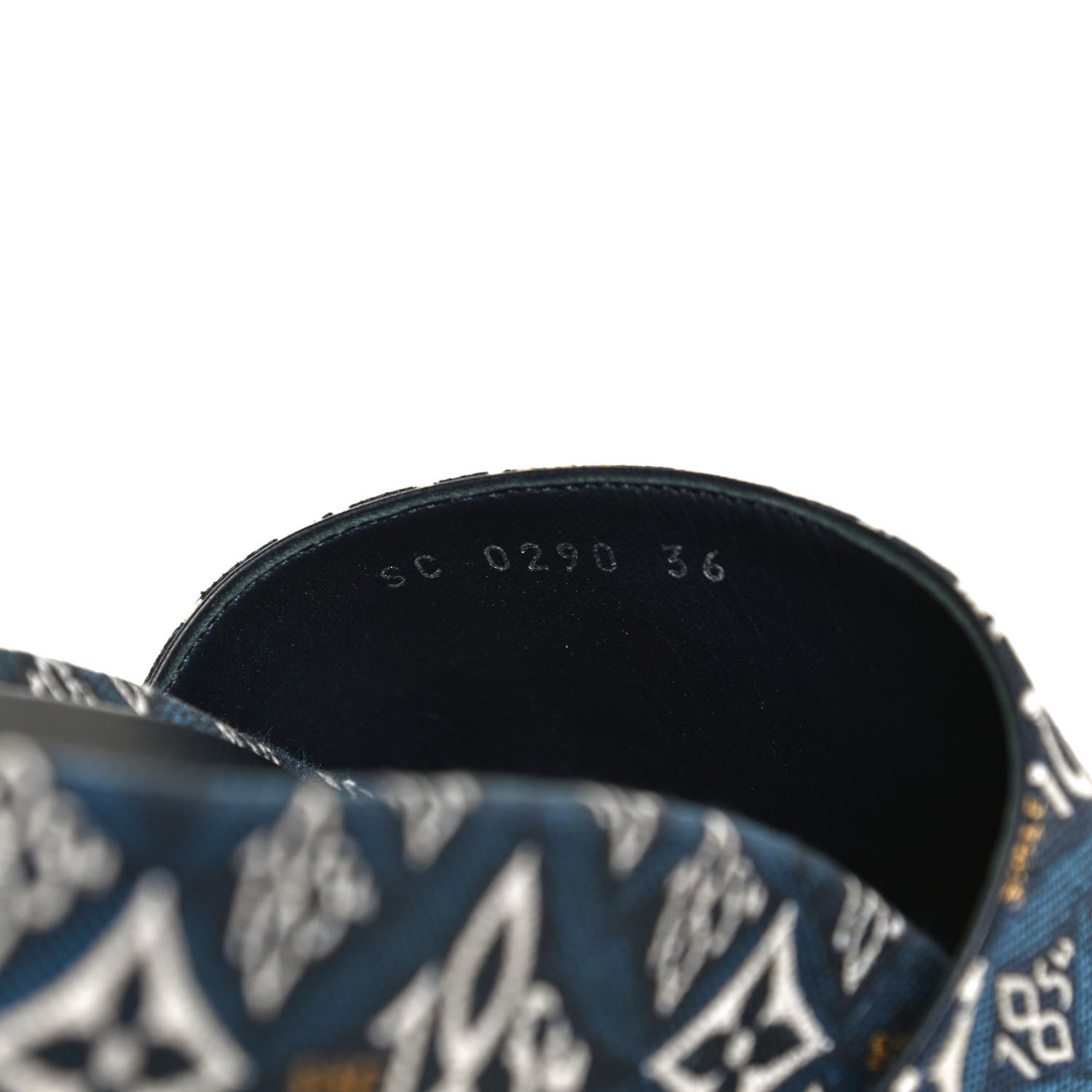 Louis Vuitton Canvas Since 1854 Jumbo Flatform Mule Sandals 36 Blue 10 of 11