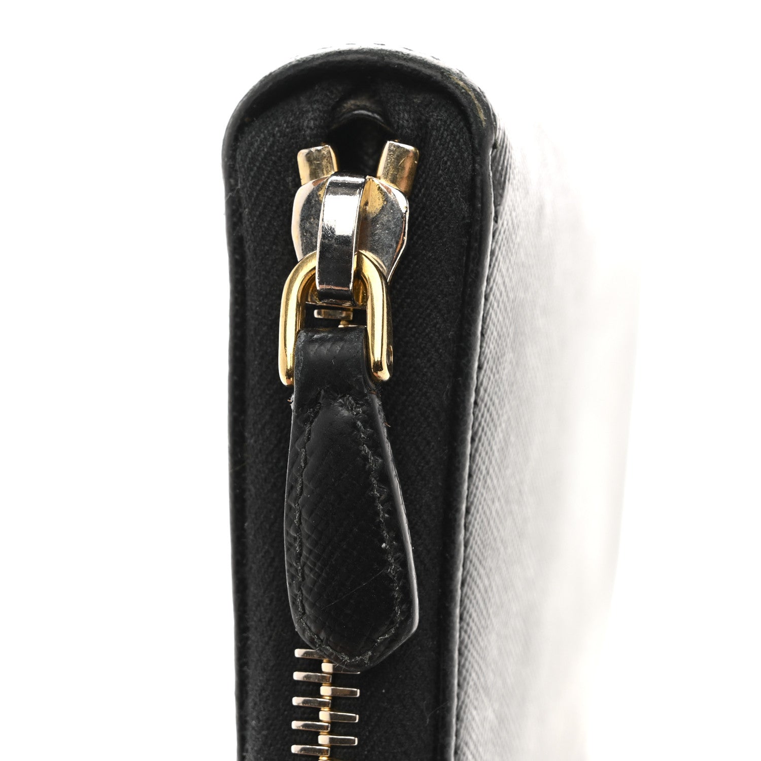 Prada Saffiano Metal Zip Around Wallet Black 8 of 13