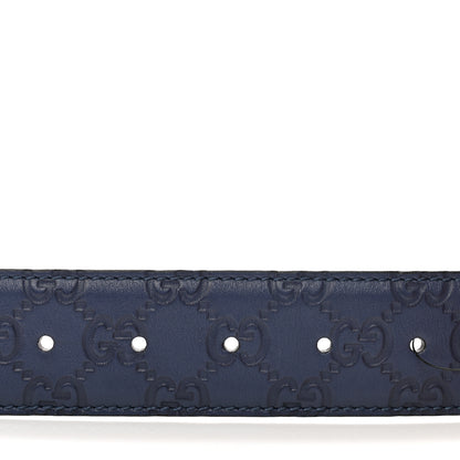 Gucci Guccissima Interlocking G Belt 115 46 Navy 4 of 4