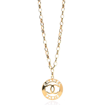 Chanel CC Medallion Long Chain Necklace Gold 1 of 6