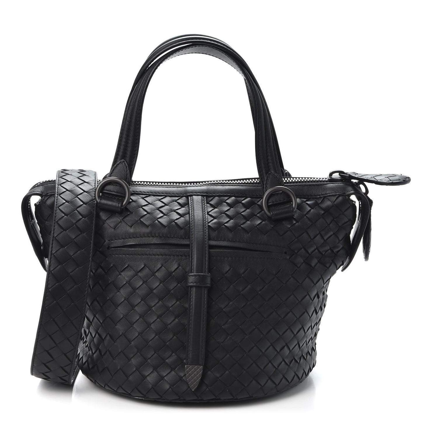 Nappa Intrecciato Shoulder Bag Black