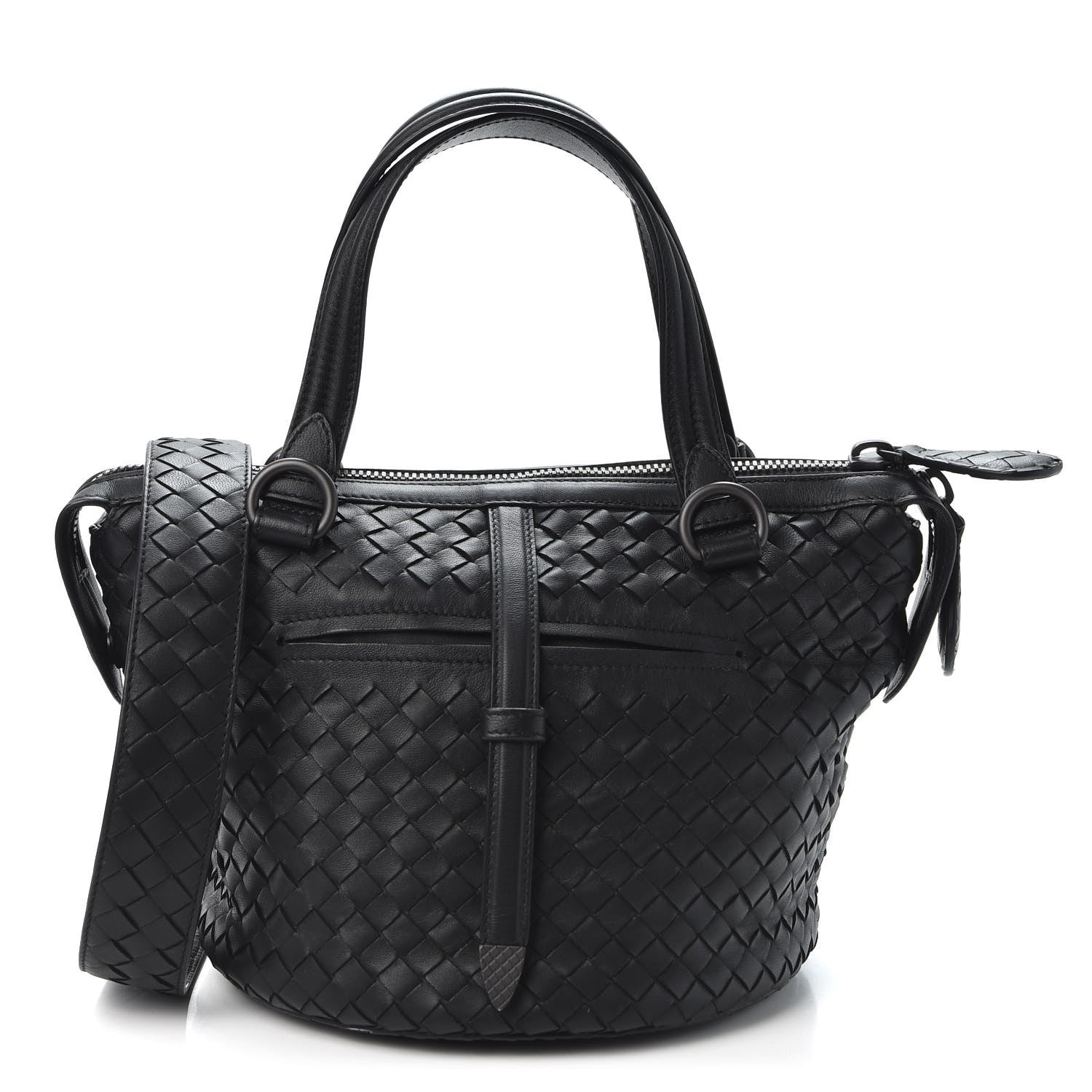 Bottega Veneta Nappa Intrecciato Shoulder Bag Black 1 of 8