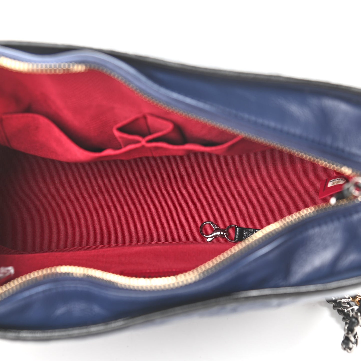 Aged Calfskin Quilted Medium Gabrielle Hobo Navy Black