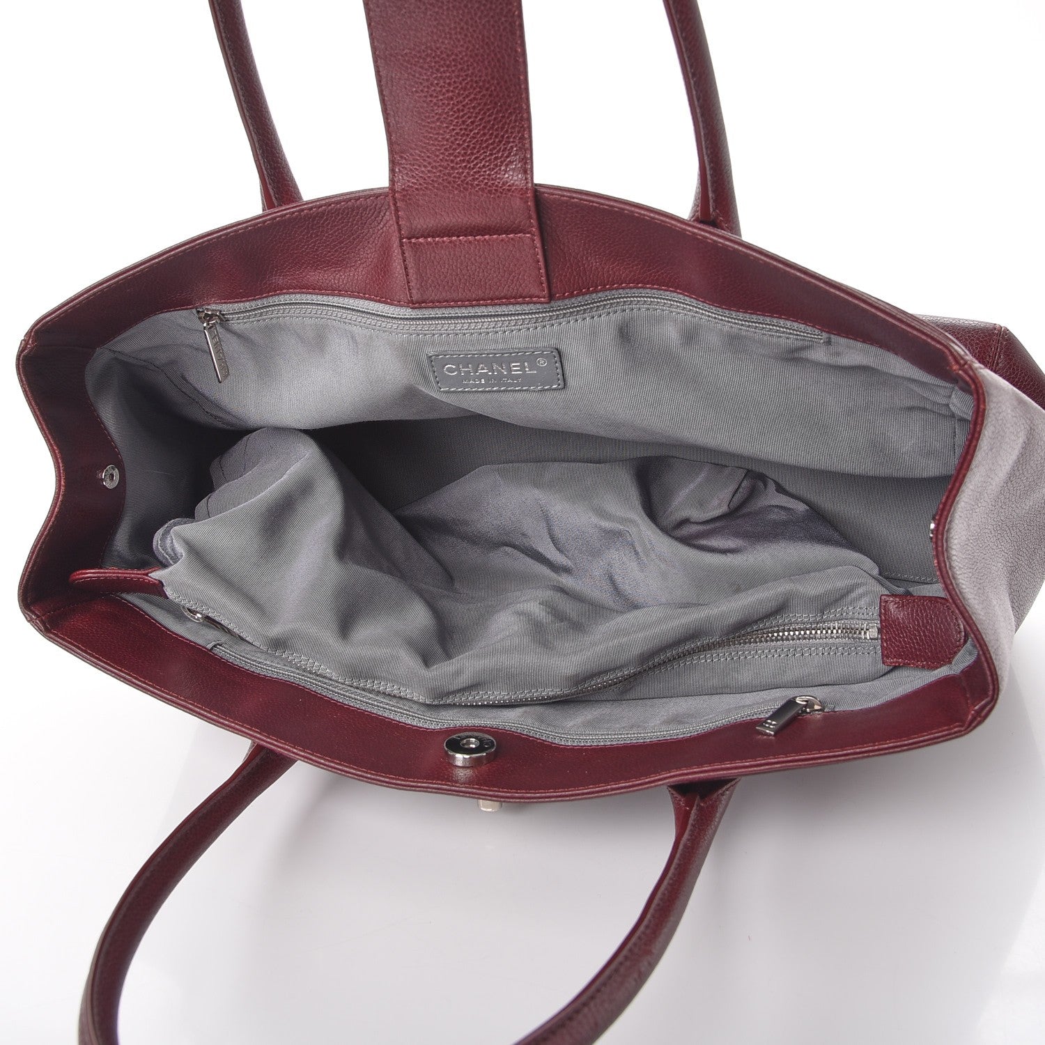 Chanel Calfskin Cerf Executive Shopper Tote Burgundy 6 of 12