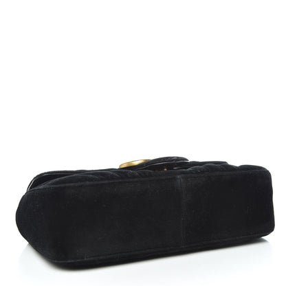 Gucci Velvet Matelasse Mini GG Marmont Shoulder Bag Black 4 of 15