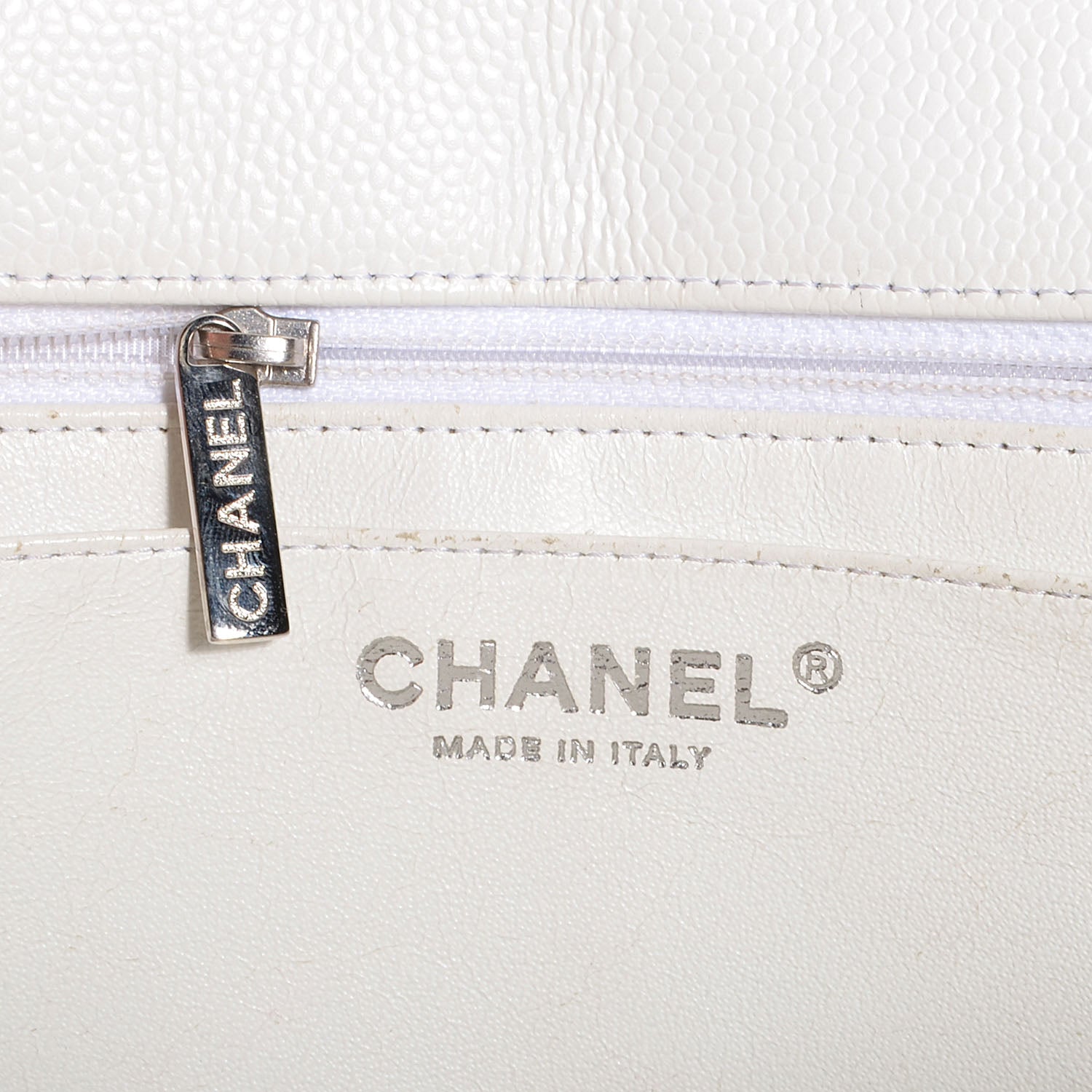Chanel Caviar Jumbo Single Flap White 6 of 8
