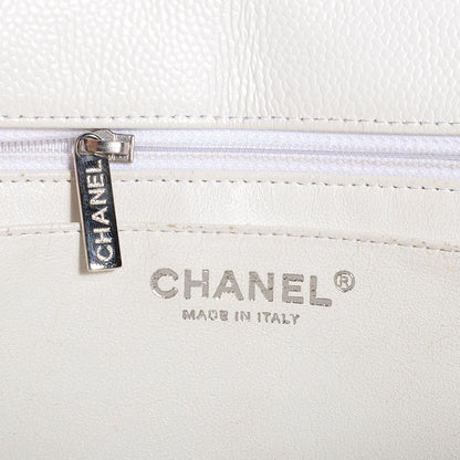Chanel Caviar Jumbo Single Flap White 6 of 8