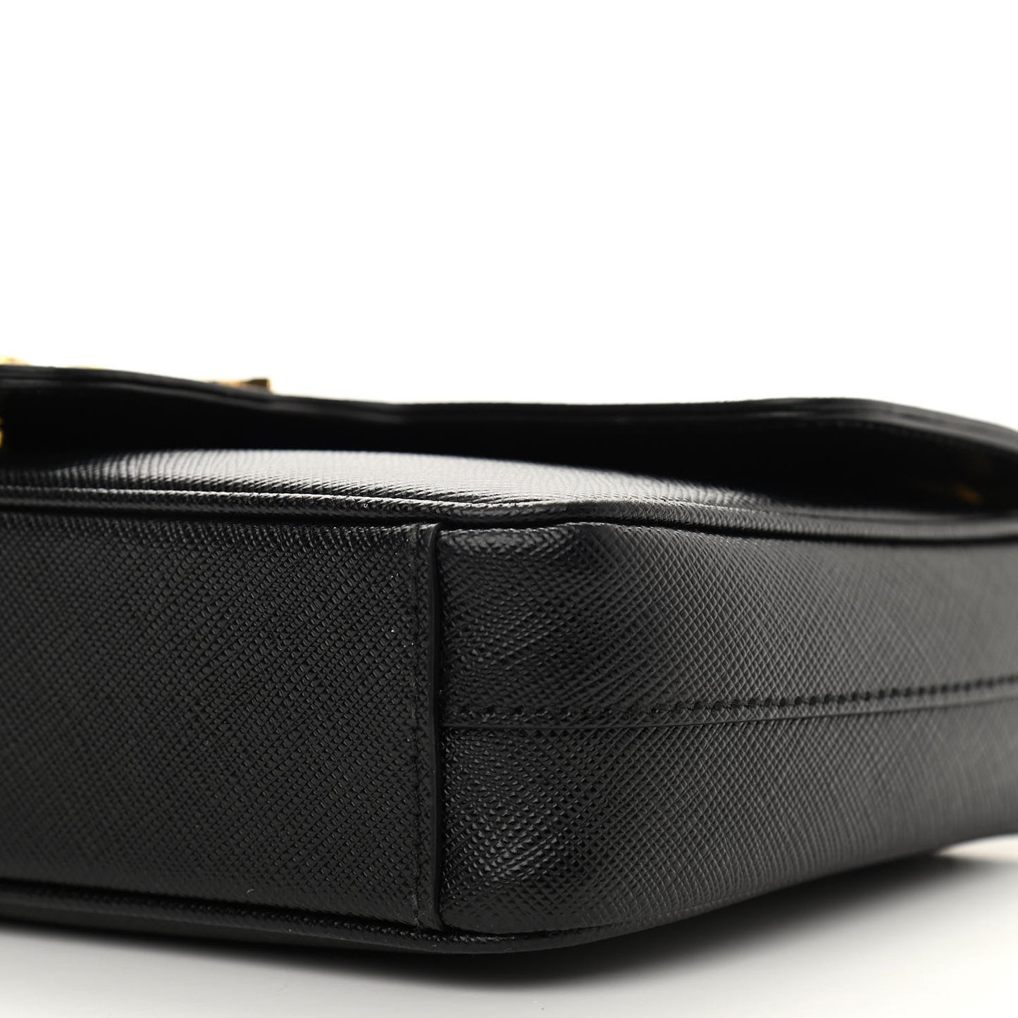 Saffiano Flap Shoulder Bag Black