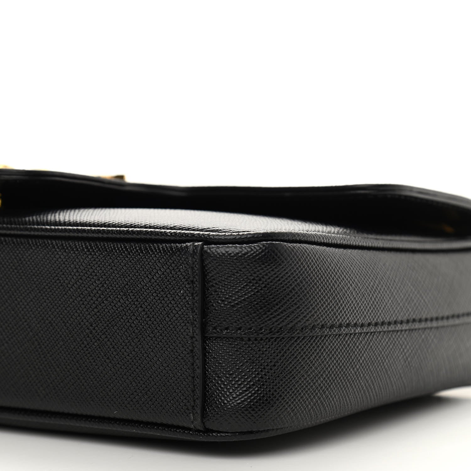 Prada Saffiano Flap Shoulder Bag Black 10 of 10