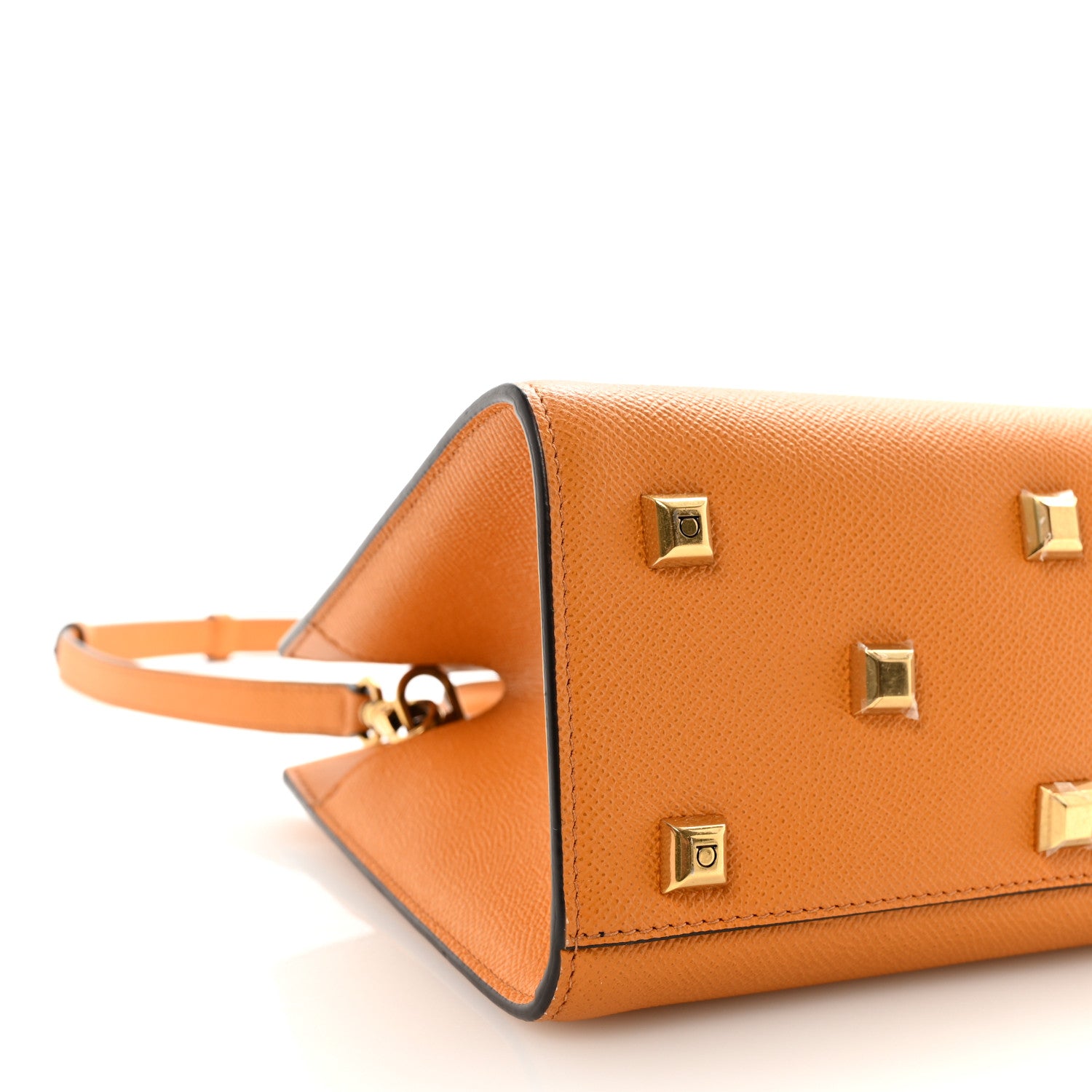Salvatore Ferragamo Hammered Calfskin Small The Studio Box Bag