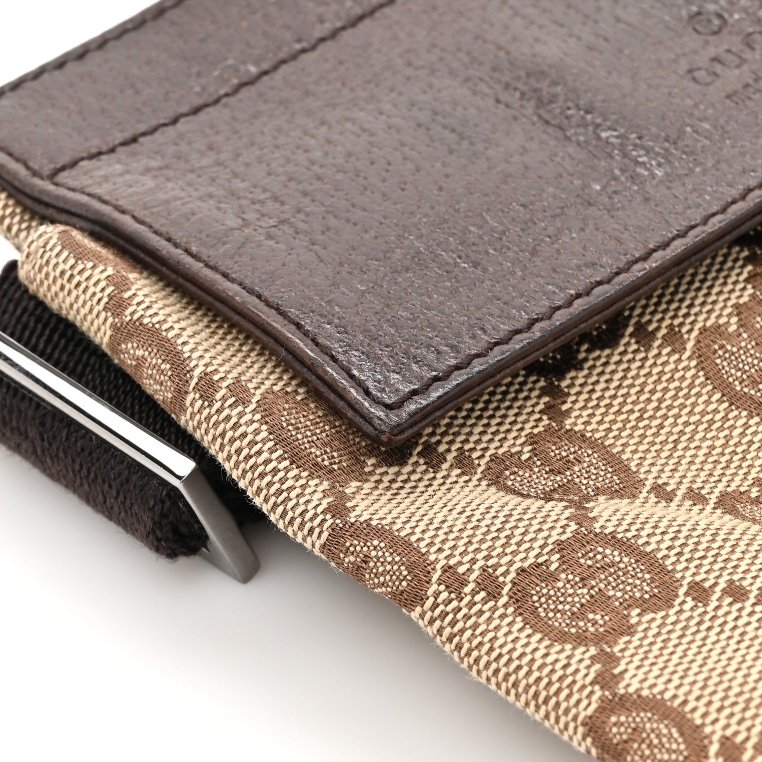 Gucci GG Monogram Double Pocket Belt Bag Dark Brown 11 of 12