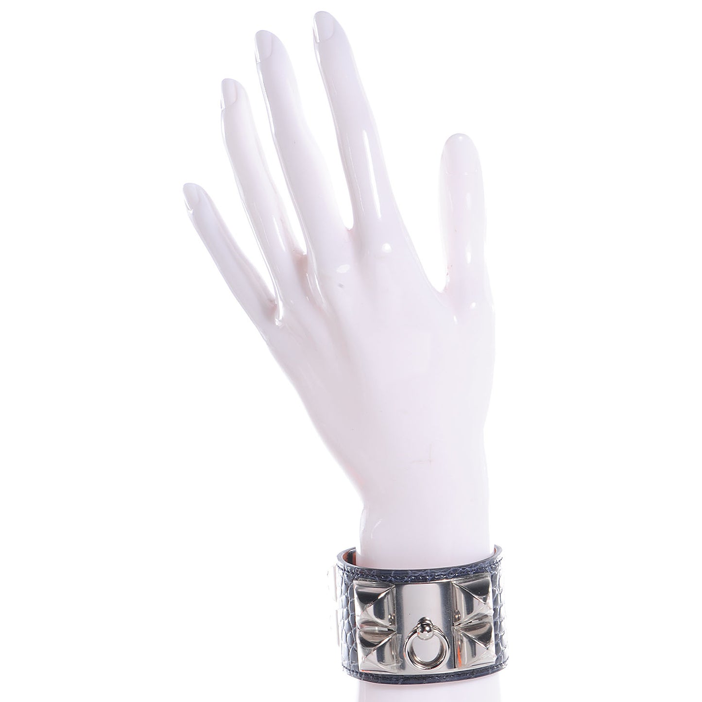 Shiny Alligator Collier De Chien CDC Bracelet Small Bleu Abysse