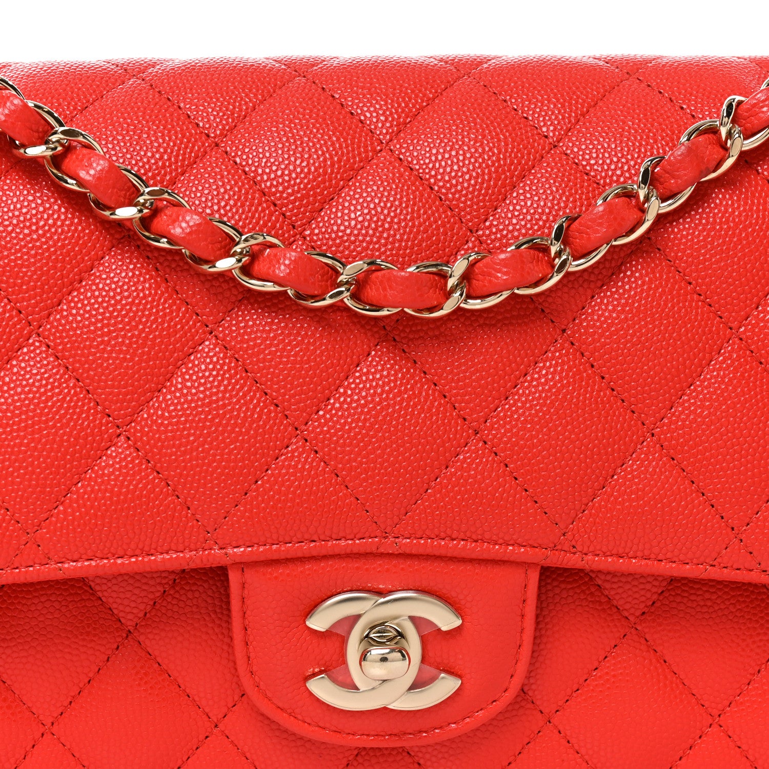 Chanel Caviar Quilted Medium Double Flap Red 8 of 10