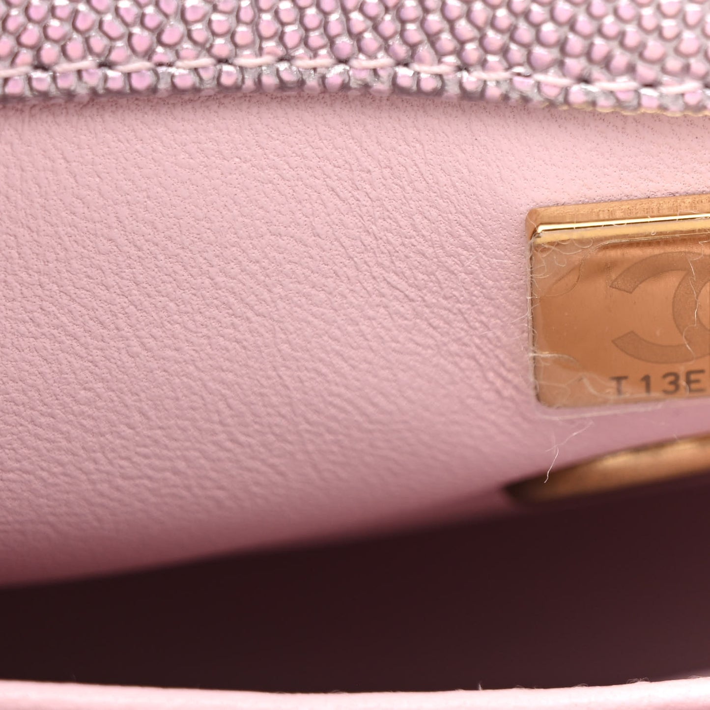 Metallic Caviar Quilted Mini Coco Handle Flap Light Pink