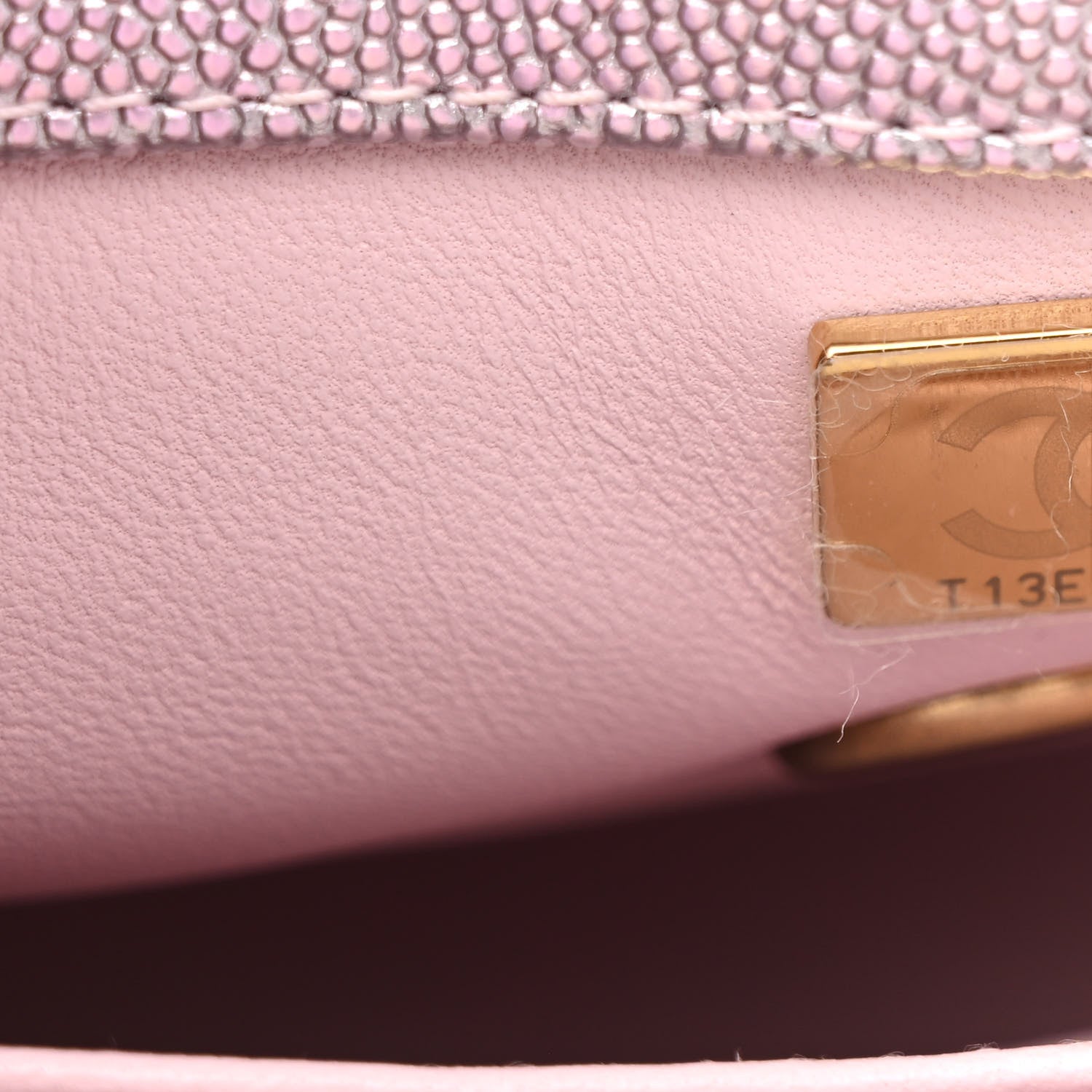 Chanel Metallic Caviar Quilted Mini Coco Handle Flap Light Pink 6 of 13