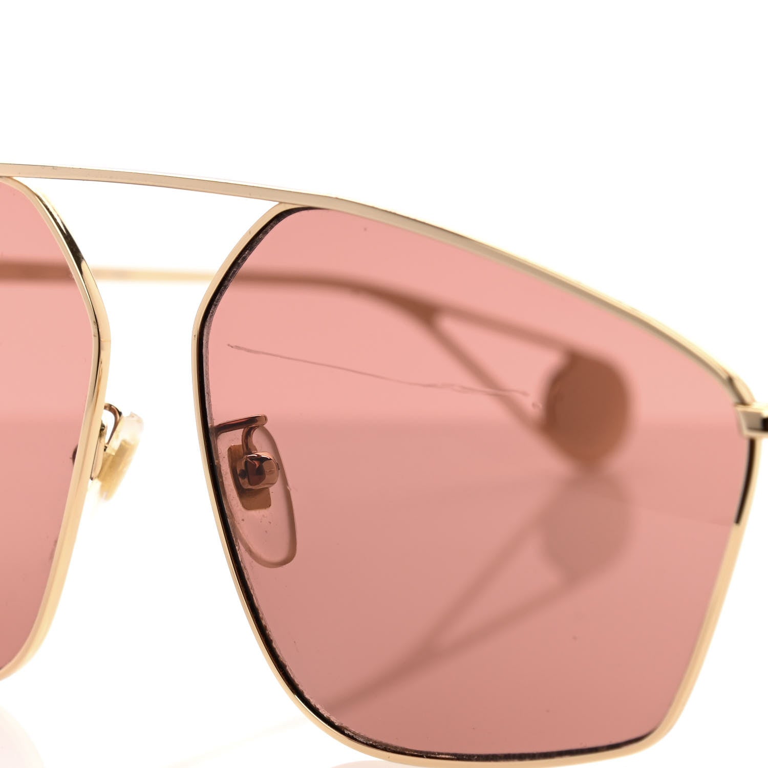 Gucci Square Frame GG0437SA Sunglasses Gold 8 of 9