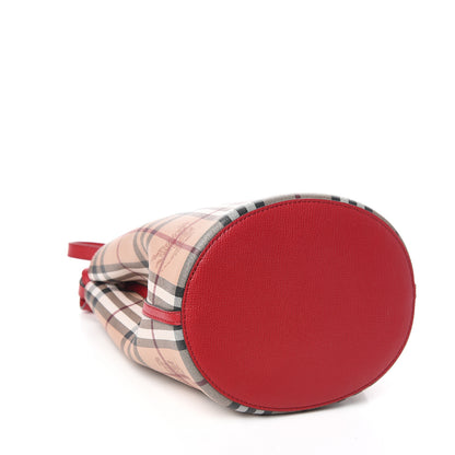 Burberry Haymarket Check Colours Small Lorne Bucket Crossbody Red 4 of 9