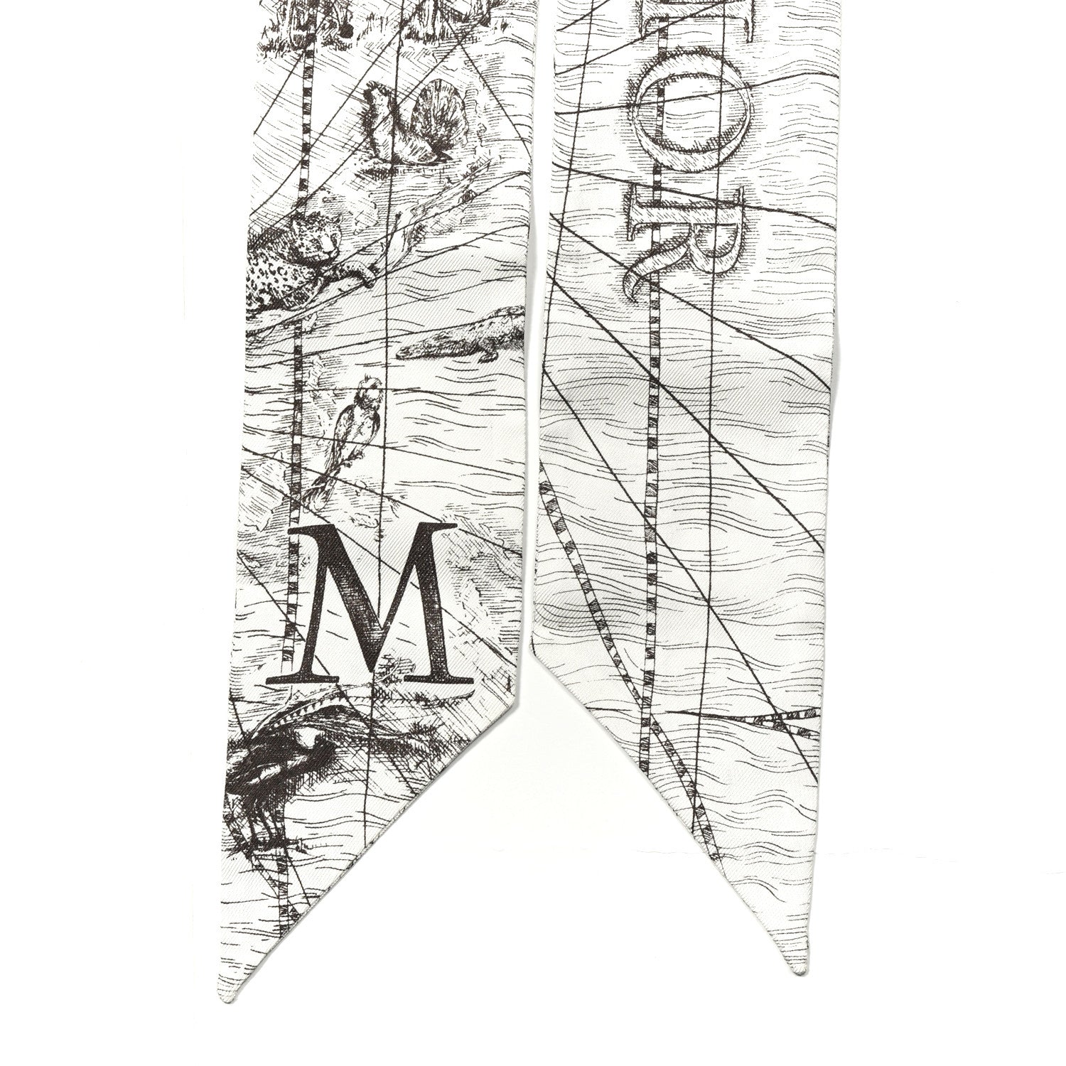 Christian Dior Silk ABCDior "M" Mitzah Scarf  Gris Anthracite 2 of 4