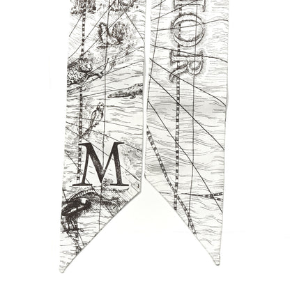 Christian Dior Silk ABCDior "M" Mitzah Scarf  Gris Anthracite 2 of 4