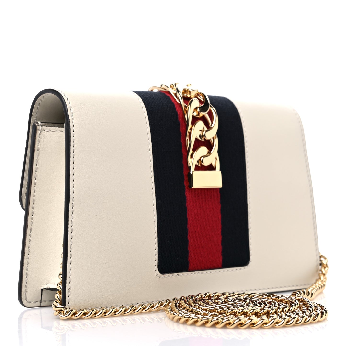 Calfskin Super Mini Sylvie Chain Shoulder Bag White