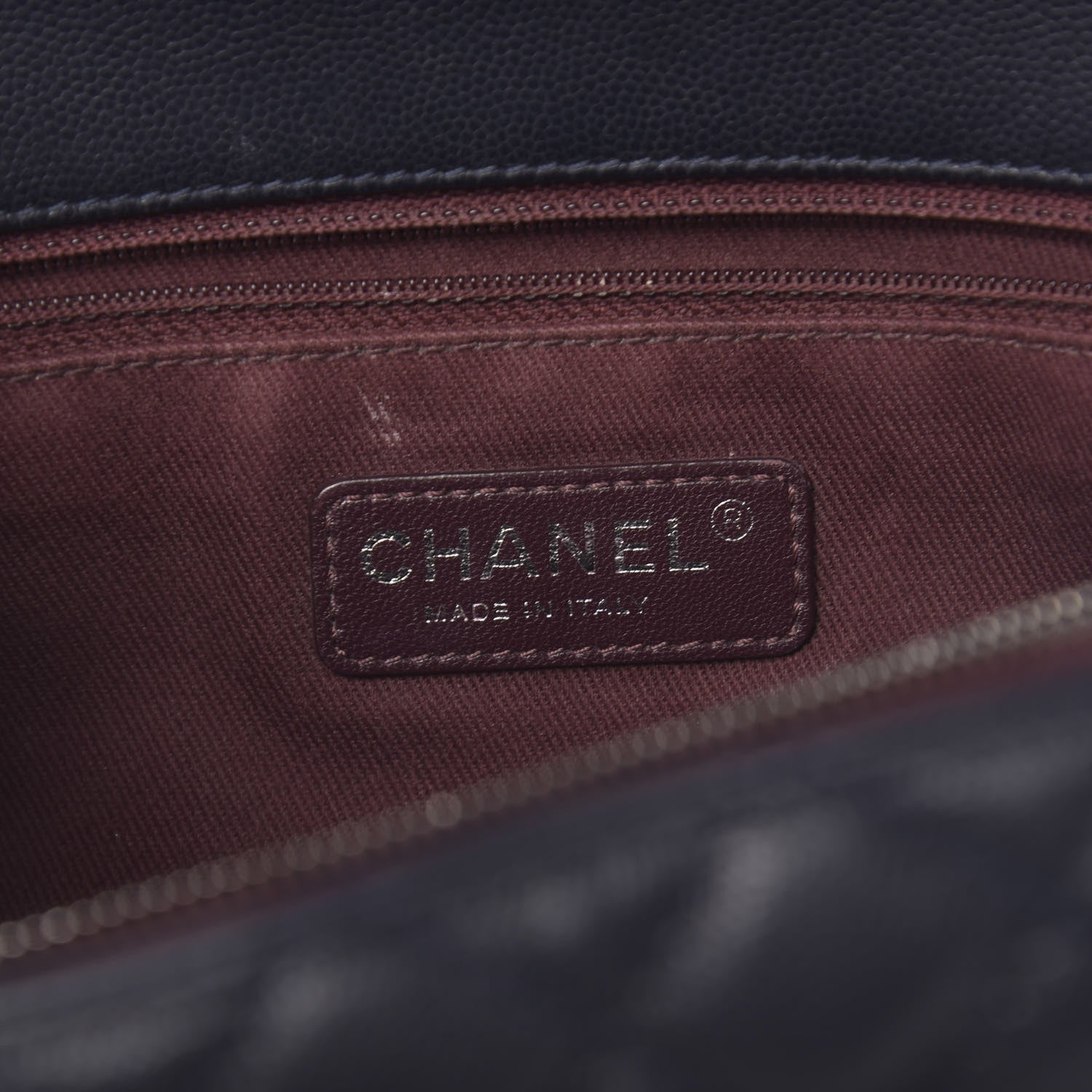 Chanel Caviar Quilted Medium Coco Handle Flap Navy Blue 7 of 14