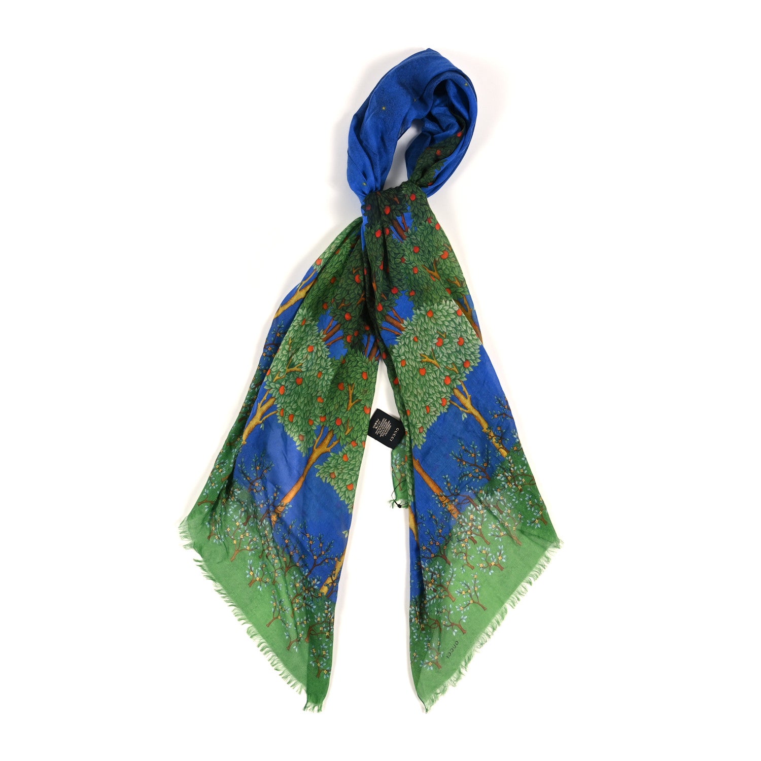 Gucci Modal Silk Night Garden Scarf Blue 1 of 4