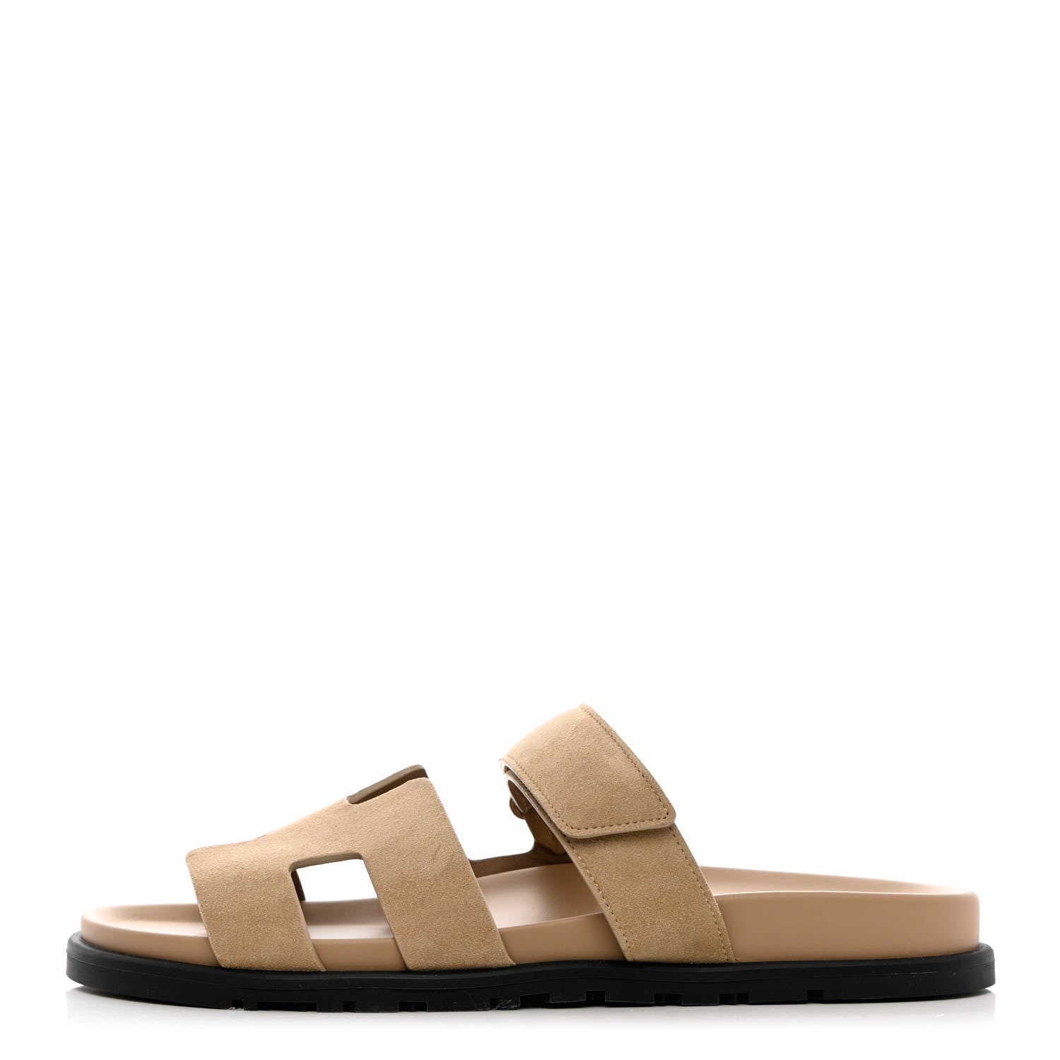 Hermes Suede Goatskin Womens Chypre Sandals 41 Beige Argile 1 of 9
