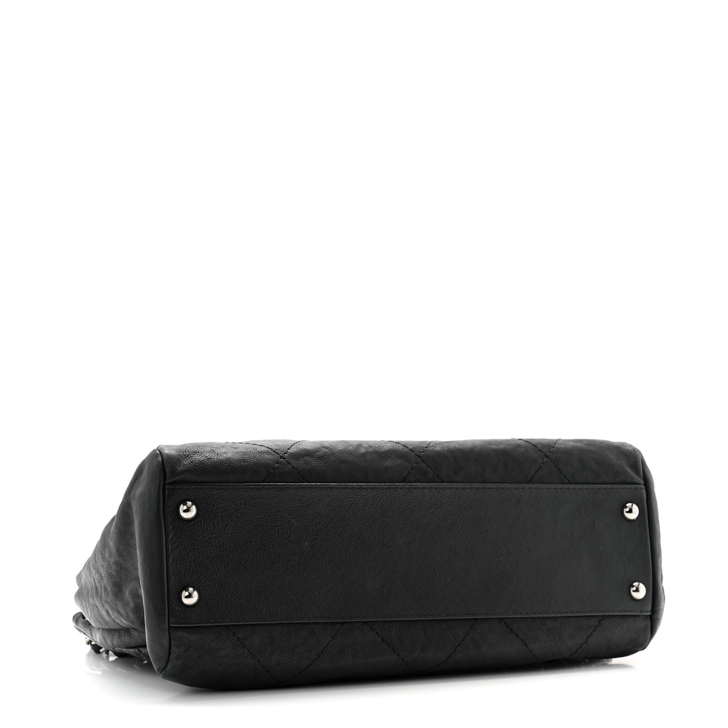Calfskin Quilted Large Hamptons Flap Black