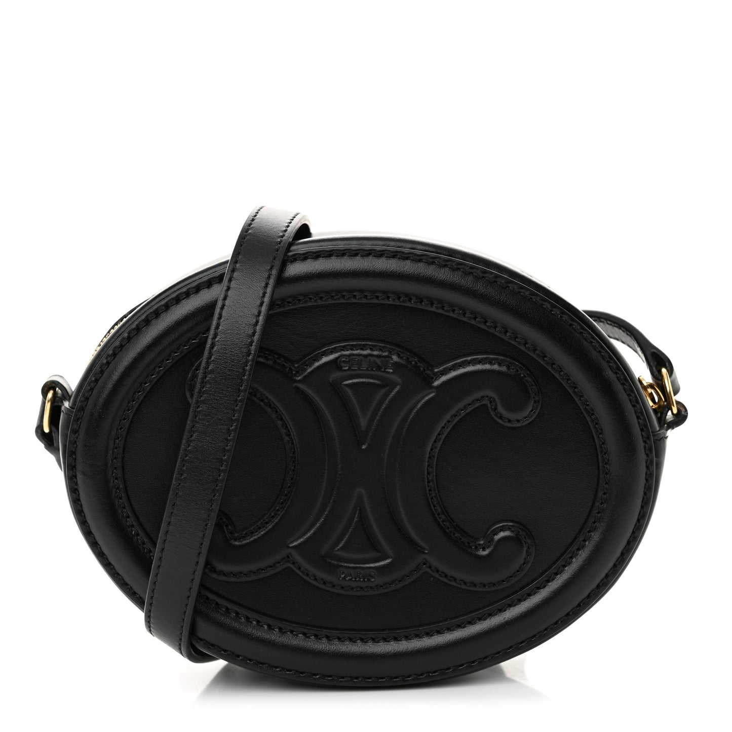 Smooth Calfskin Cuir Triomphe Oval Bag Black