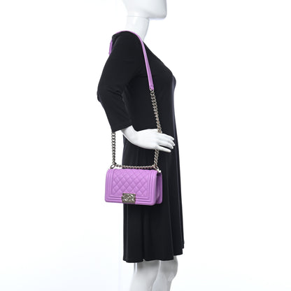 Chanel Caviar Quilted Small Boy Flap Violet 2 of 10