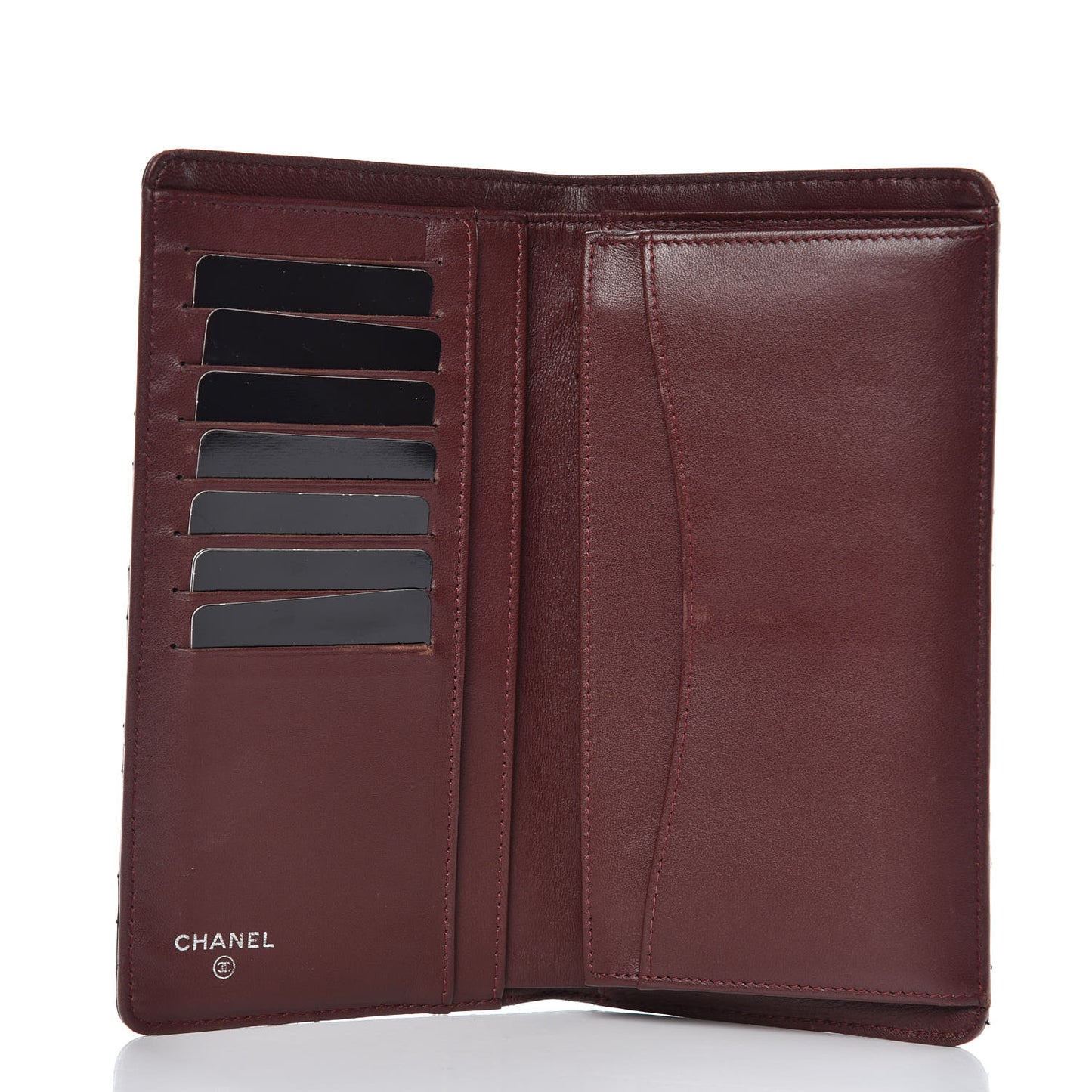 Lambskin Quilted Yen Wallet Black