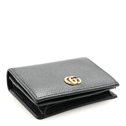Gucci Pebbled Calfskin GG Marmont Card Case Black 4 of 8