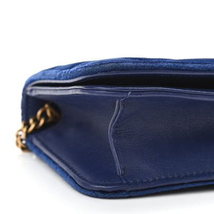 Gucci Velvet Matelasse GG Marmont Mini Bag Cobalt Blue 8 of 10