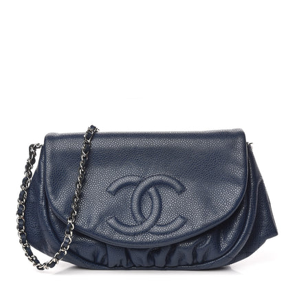 Chanel Caviar Half Moon Wallet On Chain WOC Navy 1 of 11