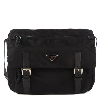 Prada Tessuto Nylon Saffiano Messenger Bag Nero Black 1 of 10