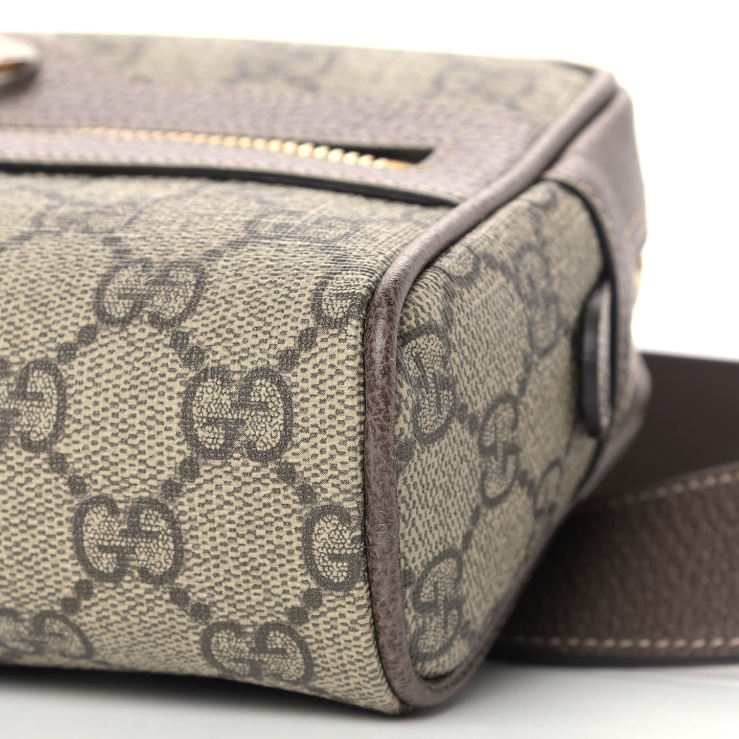 GG Supreme Monogram Web Small Ophidia Belt Bag 85 34 Dark Brown