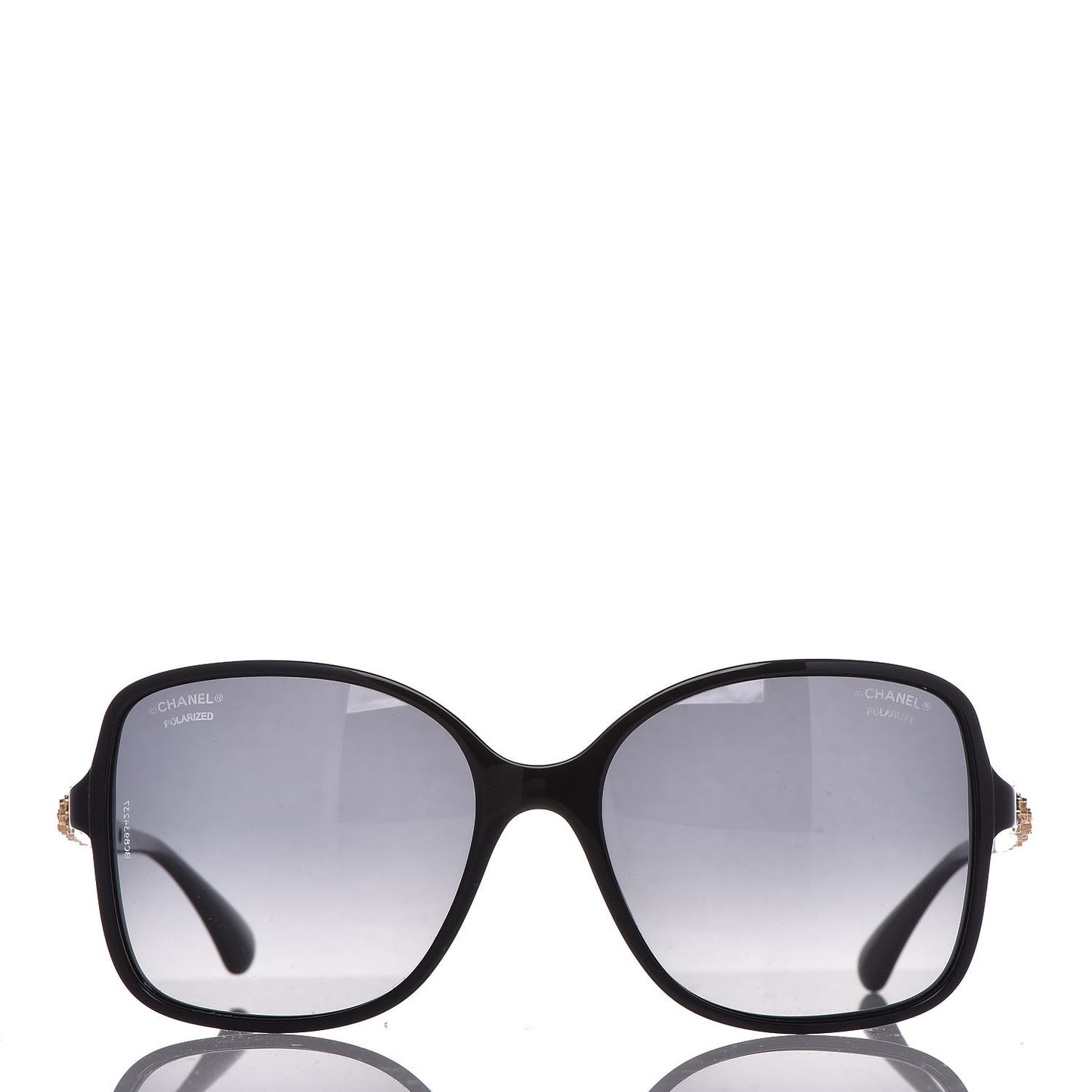 Acetate Polarized Bijou Square Sunglasses 5355 Black
