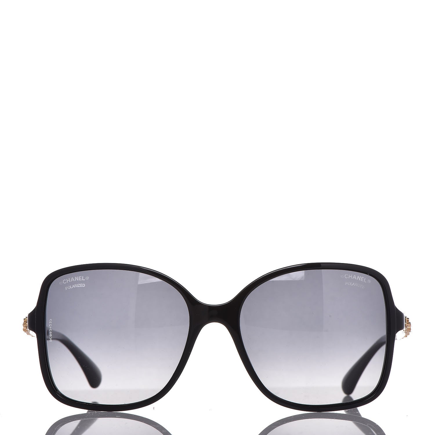 Chanel Acetate Polarized Bijou Square Sunglasses 5355 Black 3 of 9