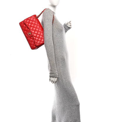 Chanel Lambskin Quilted Jumbo Double Flap Red 2 of 10