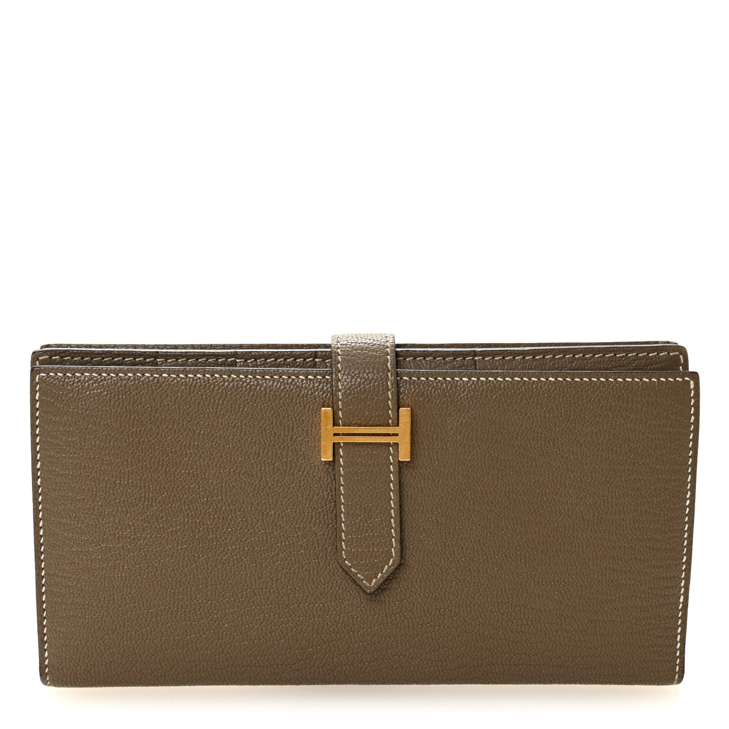 Chevre Mysore Bearn Gusset Wallet Etoupe