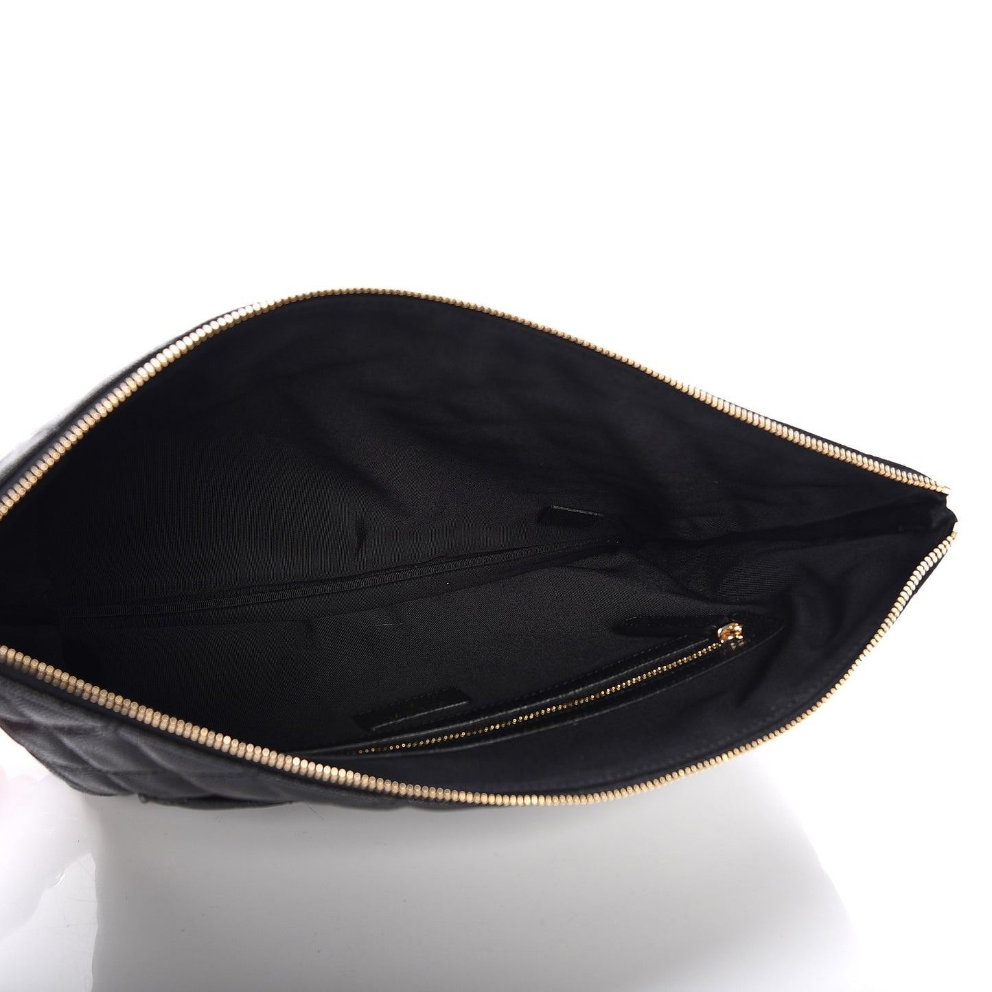 Caviar Quilted Large Cosmetic Case Black
