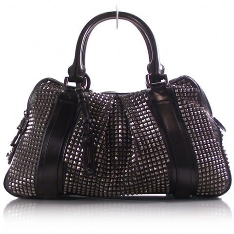 Prorsum Leather Studded Knight Satchel Black