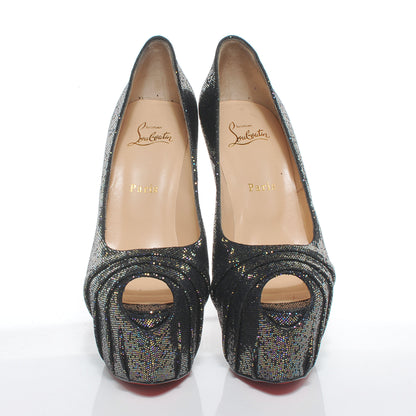 Christian Louboutin Glitter Spotlight Drapesse 160 Pumps 40 Blue Khol Black 2 of 6