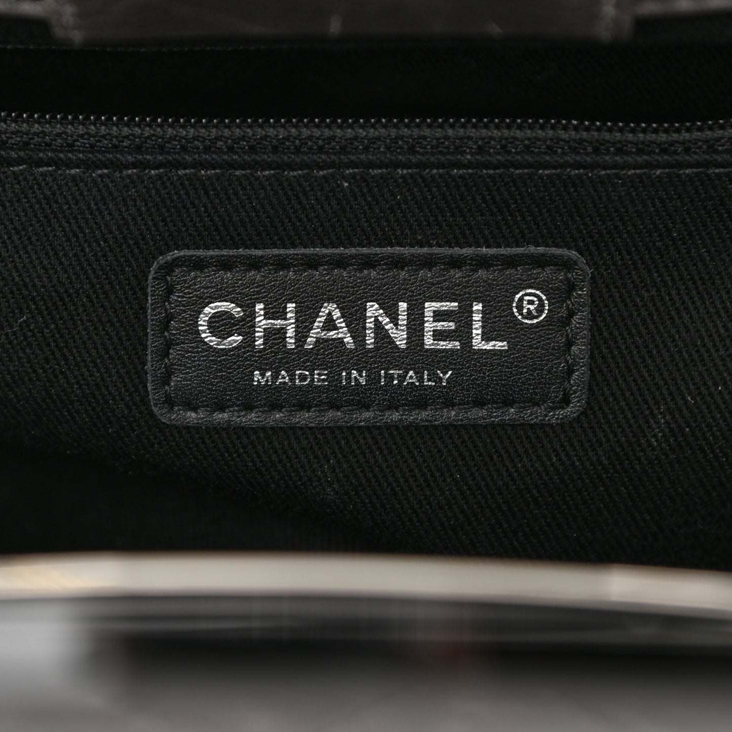 Glazed Calfskin Quilted Large CC Delivery Tote Grey