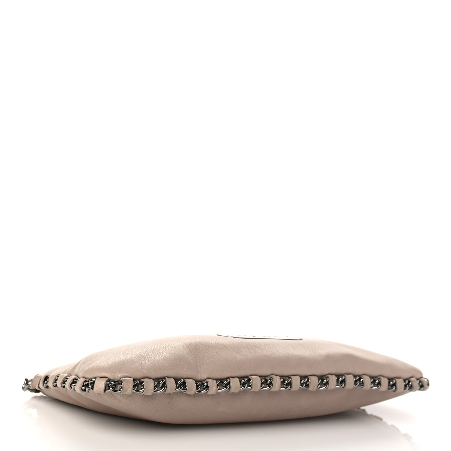 Lambskin Flat Shoulder Bag Beige