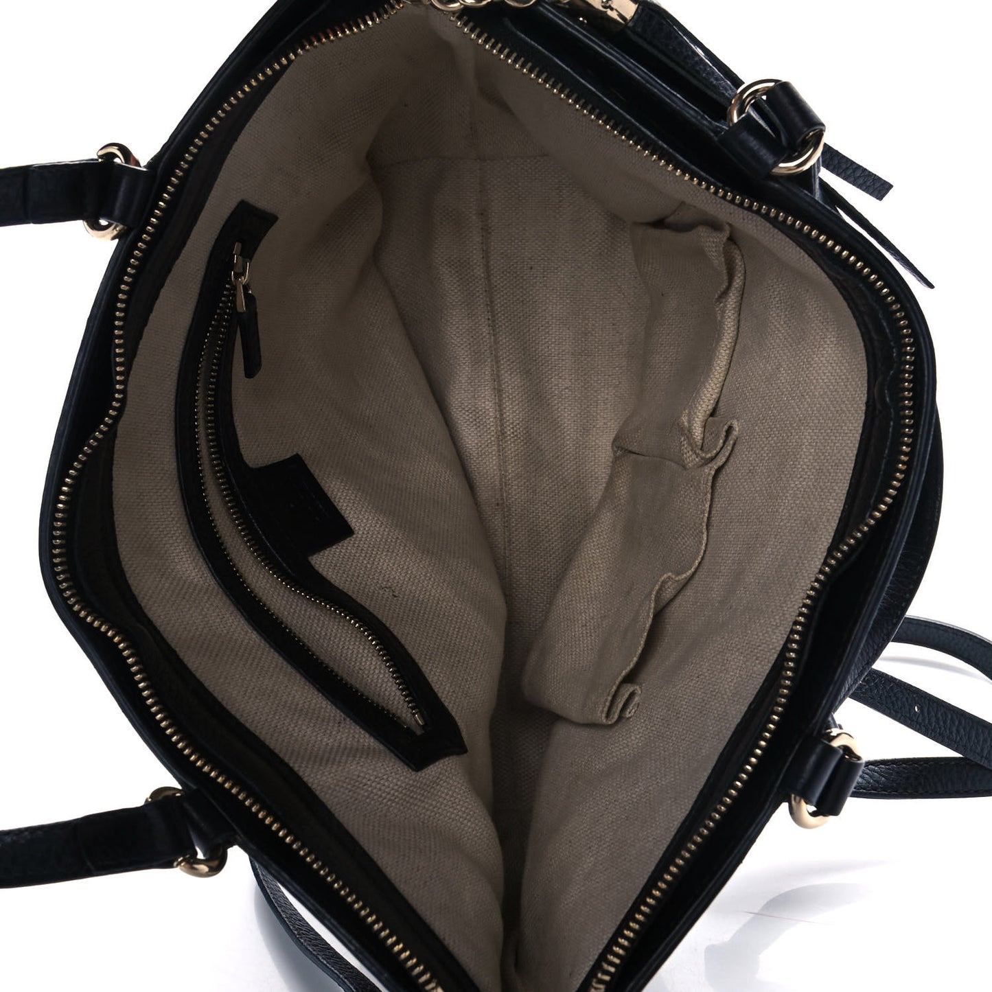 Pebbled Calfskin Small Soho Top Handle Bag Black